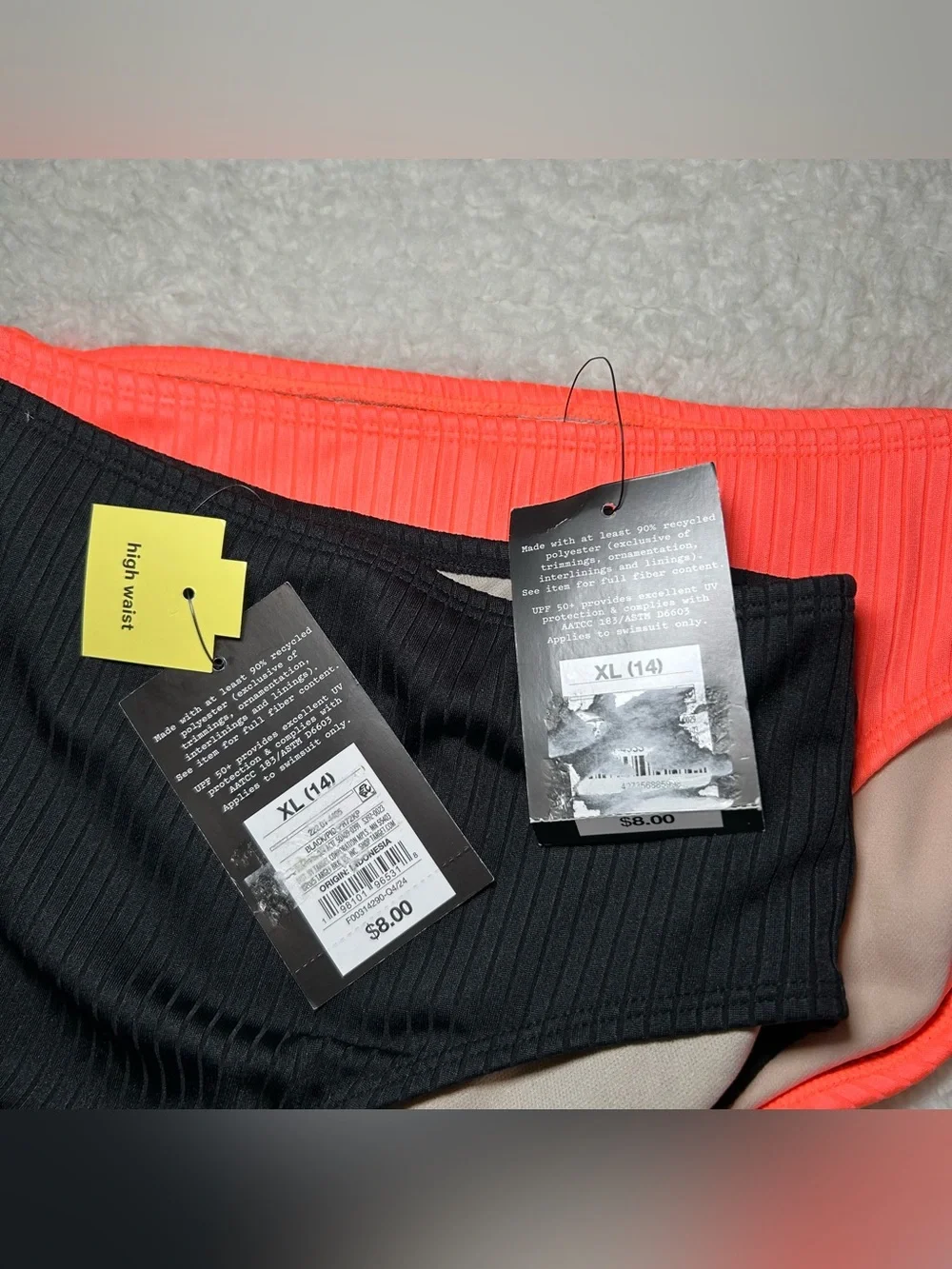 Art Class Girls Ribbed Bikini Bottoms XL 2 Pack NEW